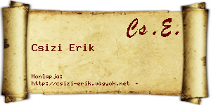 Csizi Erik névjegykártya